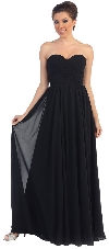 Strapless Twist Knot Bust Formal Bridesmaid Dress in Black