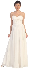 Strapless Twist Knot Bust Formal Bridesmaid Dress in Ivory