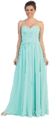 Strapless Twist Knot Bust Formal Bridesmaid Dress in Mint