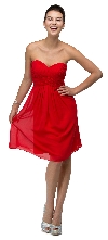 Main image of Strapless Pleated Bodice Short Bridesmaid Graduation Dress