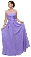 Main image of Mesh Neck Ruched Bust Long formal Bridesmaid Dress