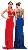 Empire Rhinestones Waist & Back Floor Length Prom Dress in an alternative image