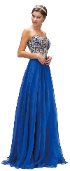Main image of Strapless Lace Embroidered Bodice Long Formal Prom Dress