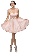 Sparkling Jewels Bodice Short Homecoming Party Dress in an alternative image