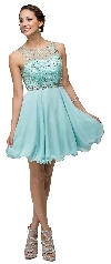 Main image of Sparkling Jewels Bodice Short Homecoming Party Dress