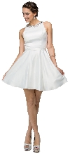 Jeweled Collar Scoop Neck Short Homecoming Party Dress in an alternative image