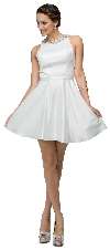 Jeweled Collar Scoop Neck Short Homecoming Party Dress in an alternative image
