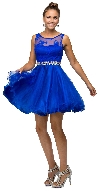 Main image of Illusion Sweetheart Neck Short Tulle Homecoming Party Dress