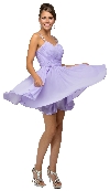 Main image of Ruched Bodice Beaded Straps Short Bridesmaid Dress