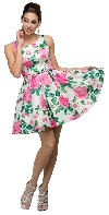 Main image of Floral Print Cut-Out Back Sleeveless Short Homecoming Dress