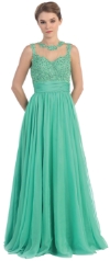 Floral Lace Bust Full Length Formal Prom Dress in an alternative picture