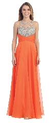 Rhinestones Mesh Bust Long Prom Pageant Dress in an alternative picture