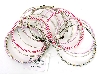 Main image of Set of 15 Pink/Silver Accented Bangles Bracelet