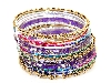 Main image of Set of 11 Purple/Gold Bangles Bracelets