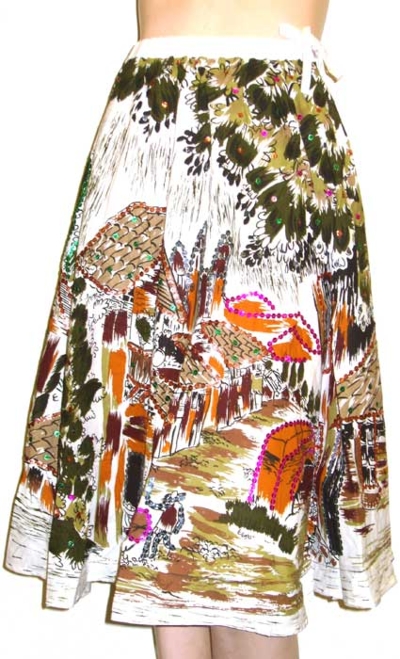 Multi-Color Print Skirt