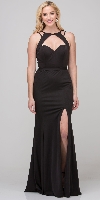 Cutout Sweetheart Neckline Long Fitted Formal Prom Dress in Black
