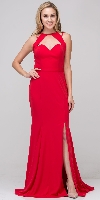 Cutout Sweetheart Neckline Long Fitted Formal Prom Dress in Red