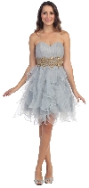 Main image of Strapless Layered Skirt Organza Short Party Dress