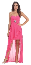 Main image of Strapless Hi-Low Overlay Short Formal Party Dress 