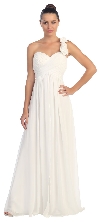 Floral Accent One Shoulder Long Formal Bridesmaid Dress in an alternative picture