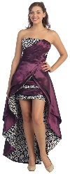 Main image of Elegant Strapless High-Low Prom Dress with Layered Skirt 