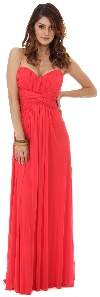 Main image of Strapless Twist Knot Waist Ruched Long Bridesmaid Dress