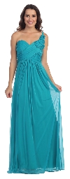Main image of One Shoulder Ruched Bust Long Formal Bridesmaid Dress