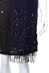 Hand Beaded Floral Print Scarf in closeup