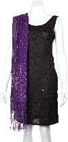 Main image of Heavy Sequin Beaded Shawl with Fringes