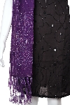 Heavy Sequin Beaded Shawl with Fringes in closeup