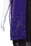 Floral Print Beaded Scarf in closeup