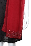 Beaded Bottom Edge Floral Print Scarf in closeup
