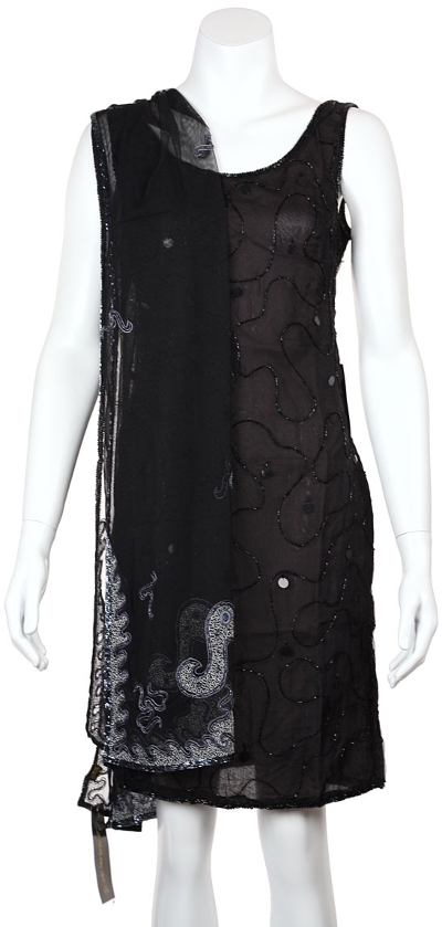 Silver Threaded Beaded Scarf