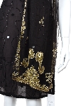 Gold Threading Wrap Around Scarf in closeup