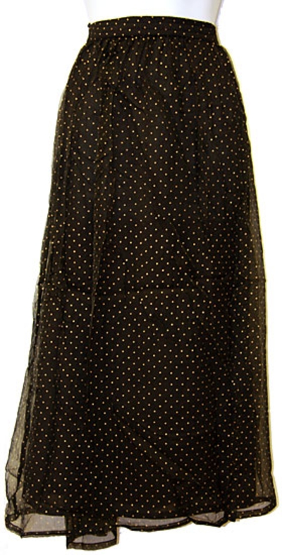 Polka Dots Long Polyester Skirt