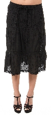 Knee Length Crinkled Black Skirt in alternative picture