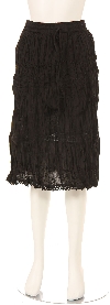 Main image of Knee Length Crinkled Black Skirt