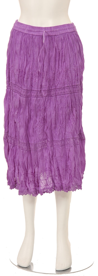 Knee Length Crinkled Lilac Skirt