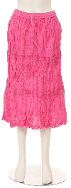 Main image of Knee Length Crinkled Pink Skirt