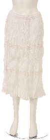 Main image of Knee Length Crinkled White Skirt