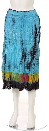 Main image of Tie & Dye Crinkled Aqua Multi Skirt