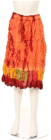 Main image of Tie & Dye Crinkled Orange Skirt