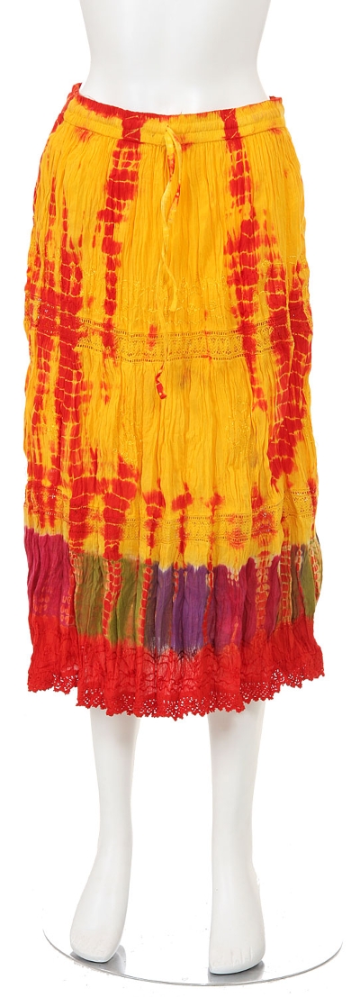 Tie & Dye Crinkled Yellow Multi Skirt