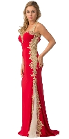 Sweetheart Neck Lace & Mesh Embellishments Long Prom Dress in an alternative image