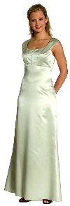 Boat Neck Beaded Bridesmaid Dress in Green