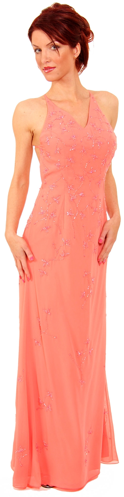 Beaded Formal Full Length Evening Dress