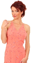Beaded Formal Full Length Evening Dress in closeup
