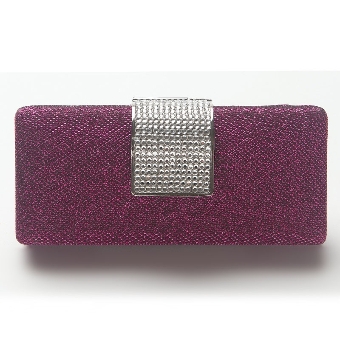 Glittery Metal Evening Bag with Rhinestones Clasp. c028.