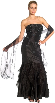 Beaded Mermaid Cut Style and Ruffled Quinceanera Dress. c27342.