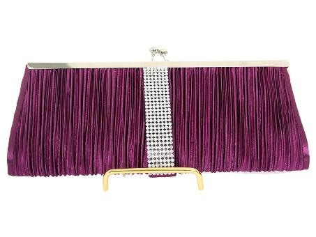 Ruched Elegance Evening Bag in Purple. ch-3475-ppl.